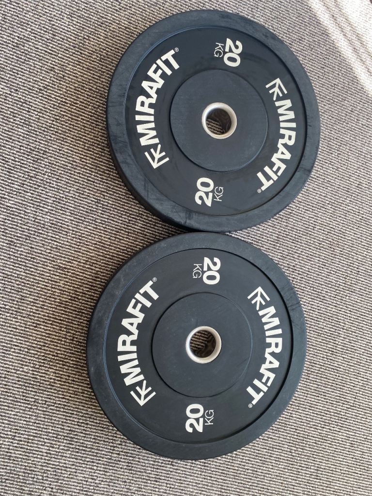 MIRAFIT Black Rubber Olympic Bumper Plates