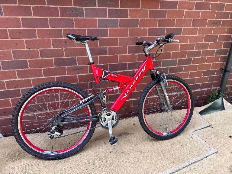 Raleigh Full Suspension Mountain Bike – Red, Good Condition