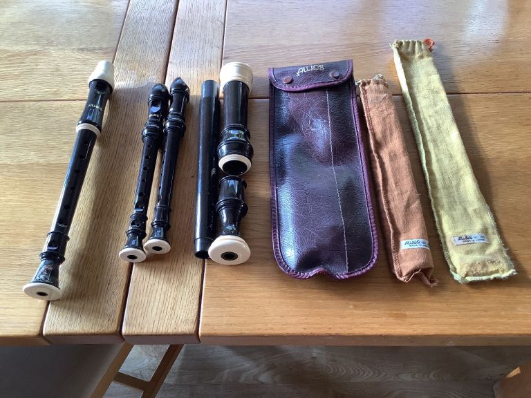 Set of Aulos recorders