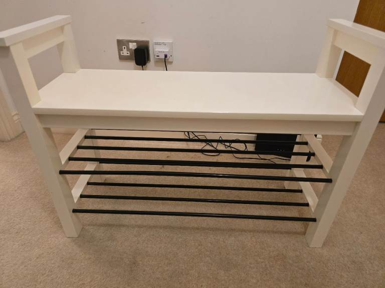 Three tier white shoe rack 