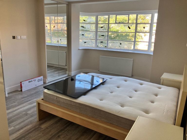 IKEA oak Malm Kingsize Bed Frame and Mattress