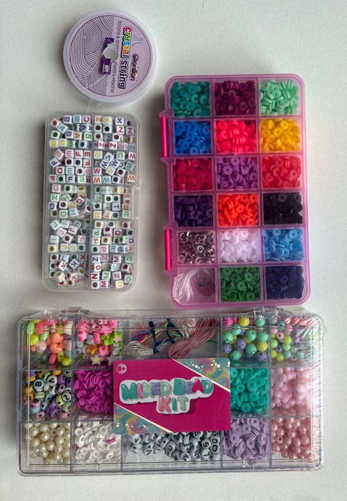 New Mixed Bead Kit with Alphabet Beads and String