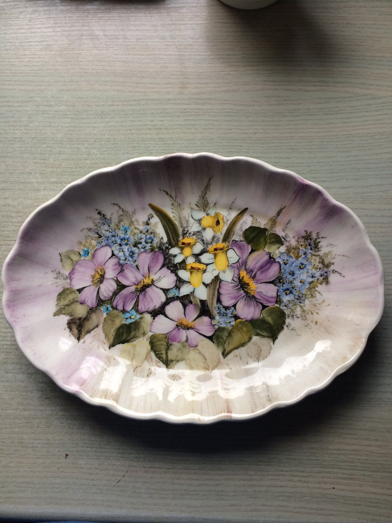 Large Oval floral wall plate