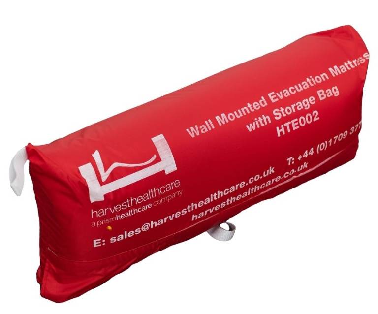 wall mounted evacuation mattress with storage bag