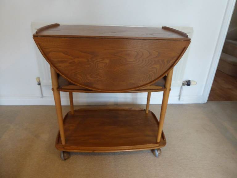 Vintage ERCOL Drop-Leaf Table Trolley