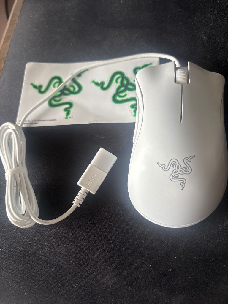 Razer DeathAdder 6400DPI Ergonomic Gaming Mouse (WHITE) Brand New