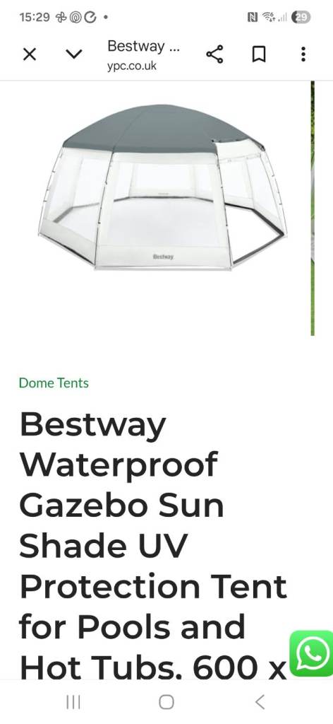 Bestway swimming pool dome cover