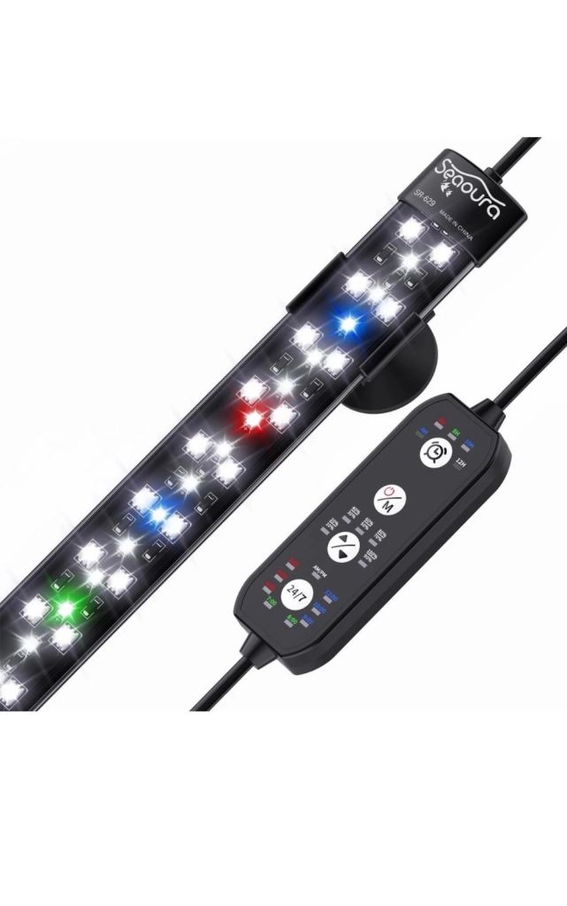 SEAOURA Submersible Aquarium Light - 24/7 Cycle LED Fish Tank Lamp + Timer 58cm