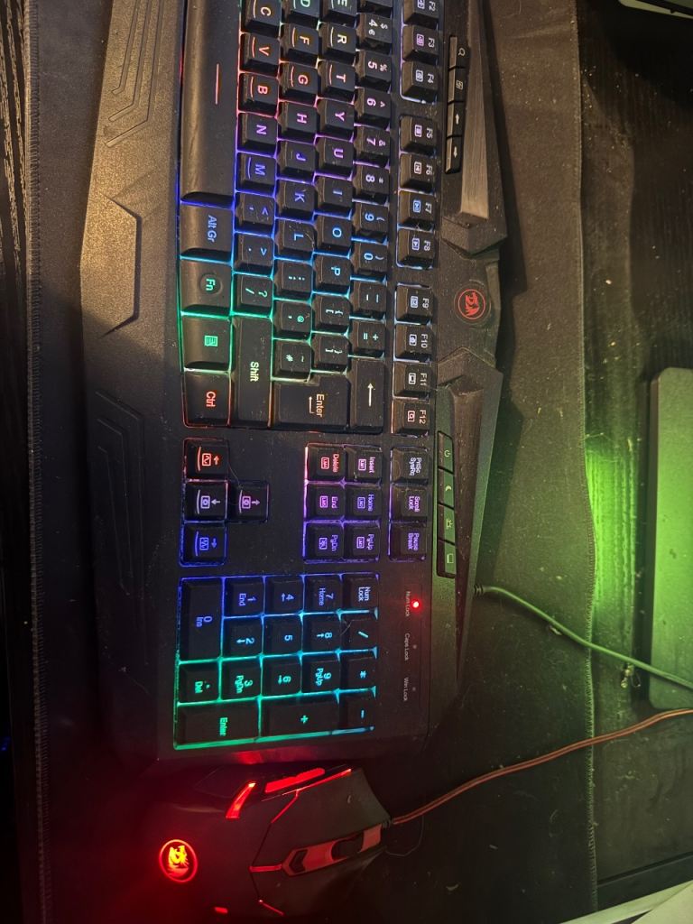 Redragon RGB Gaming Keyboard and Mouse Set - Good Condition