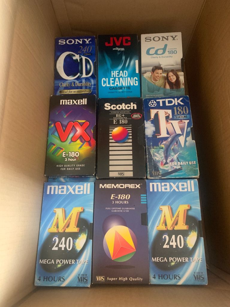 FREE VHS recordable tapes (70 in total)