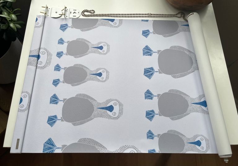 Blinds2Go Booby Bird Blackout Sapphire Roller Blind
