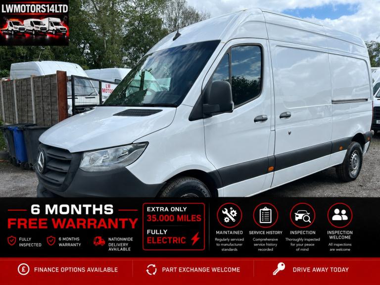MERCEDES BENZ SPRINTER 85KW 55KWH AUTO ELECTRIC L2H2 MWB PROGRESSIVE 2021 71 REG