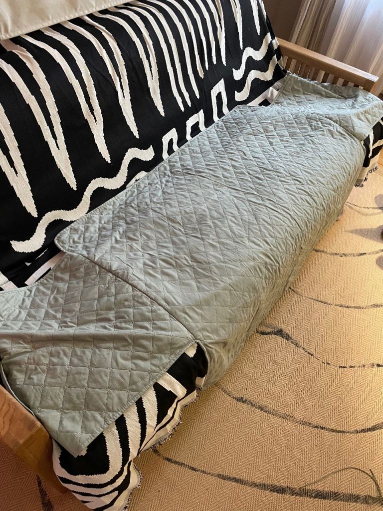Nice green sofa protector 
