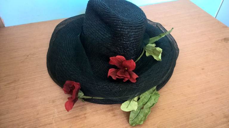 Woman's Black Straw Hat by Emma B Balfour.