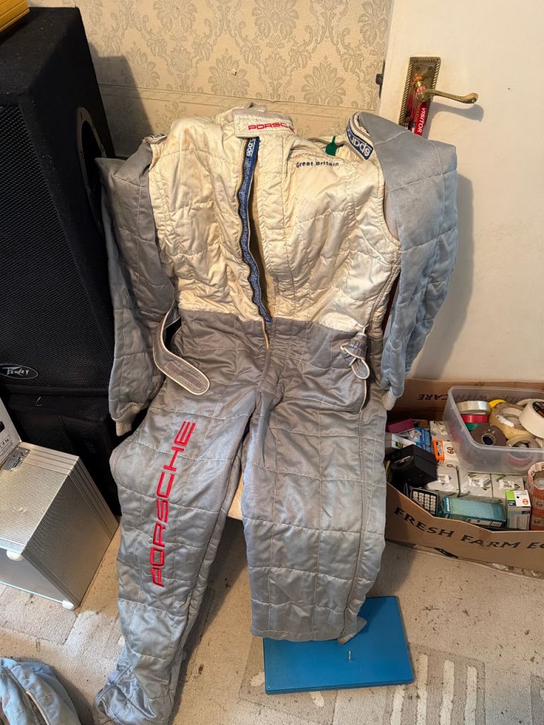 Porsche Racing Suit/Overalls - Grey, Fair Condition