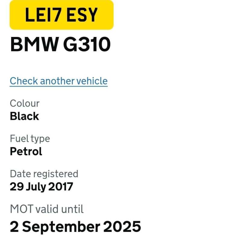 BMW G310 2017 ABS Low mileage 