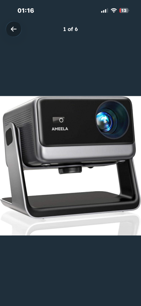 brand New AMEELA Video Projector 4K Support - Smart Portable Home Cinema