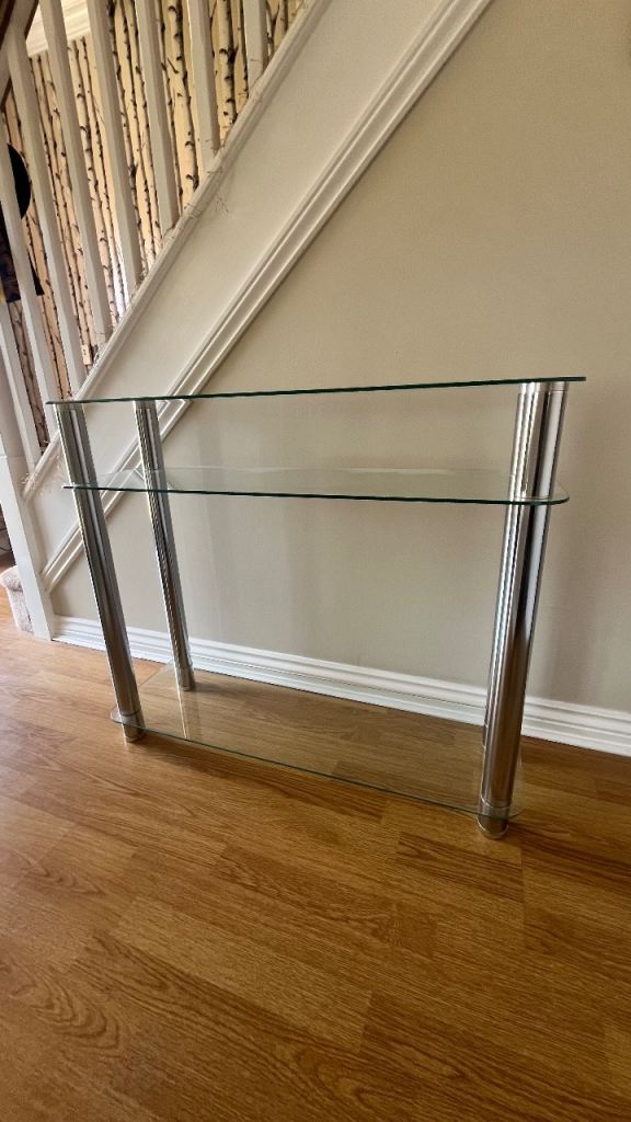 Glass and Chrome Console Table – Good Condition