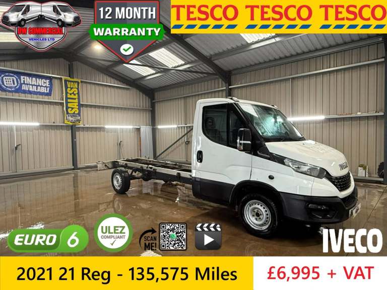 2021 21 Reg Iveco Daily 2.3 35S14 8 Speed Hi-Matic Auto LWB Chassis Cab + VAT