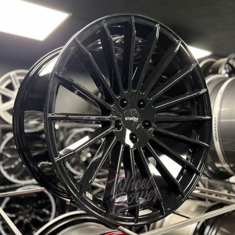 22” Strom STR4 Deep Concave BMW F15 F16 X5 X6 Black Alloys New Staggered Wheels