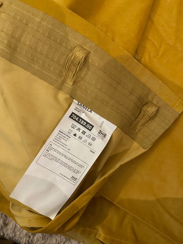 IKEA Sanela mustard curtains 140cm (W) x 240cm (D)