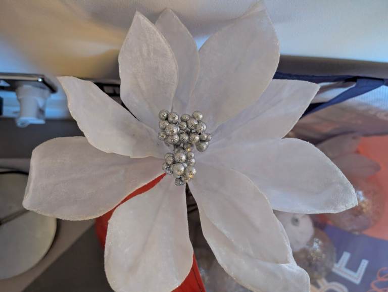 image for White Lily Christmas Tree Decorative Flowers