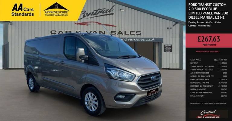2019 Ford Transit Custom 2.0 300 EcoBlue Limited Panel Van 5dr Diesel Manual L2 H1 Euro 6 (130 ps...