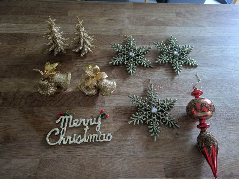 image for 9 large beautiful Christmas tree decorations 