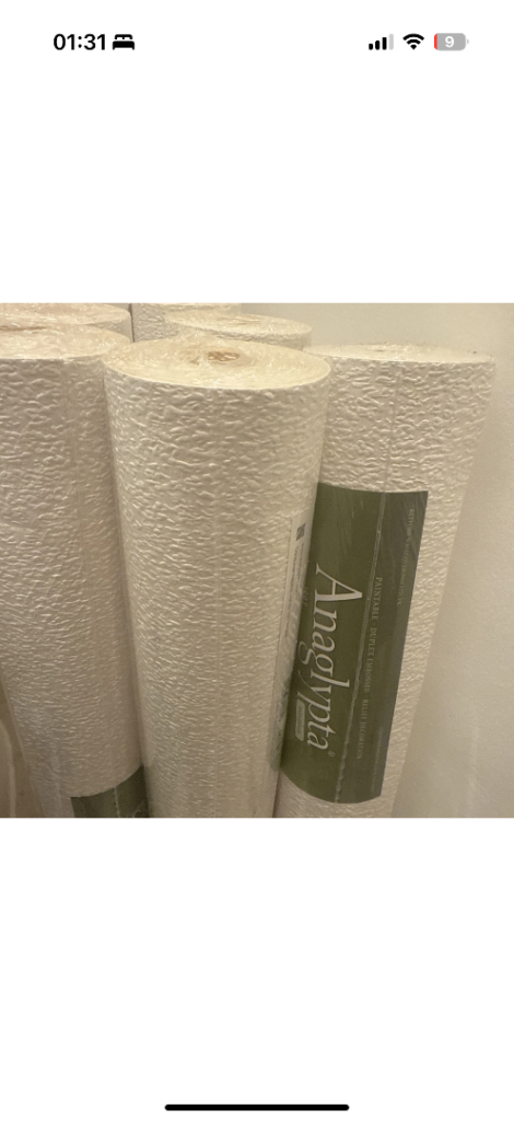 Anaglypta Precision Embossed Lace Bark White Textured Paintable Wallpaper