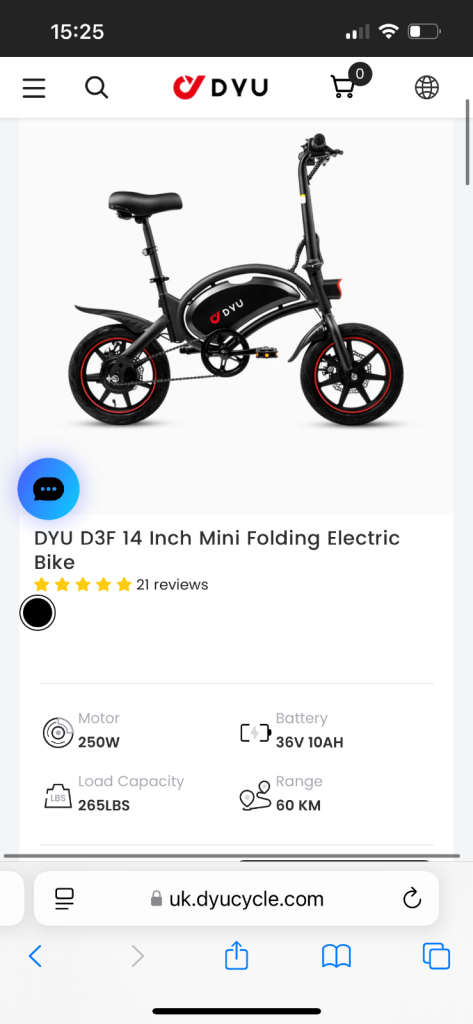 DYU Folding city electric bike. Open to sensible offers