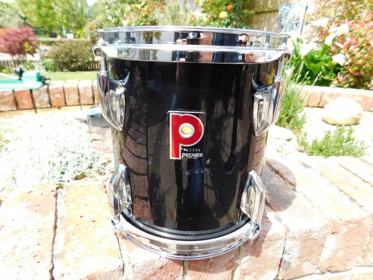Premier Projector Series 8 x 8 Birch tom tom drum - Black wrap - 80s - Vintage - England