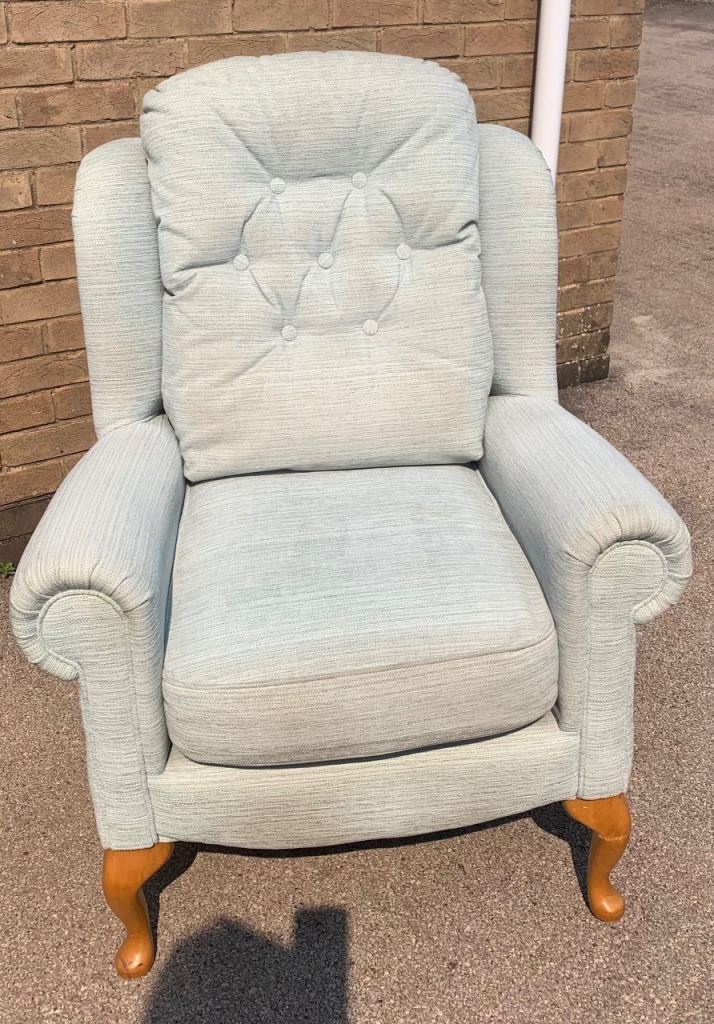 Duck egg blue wingback chair
