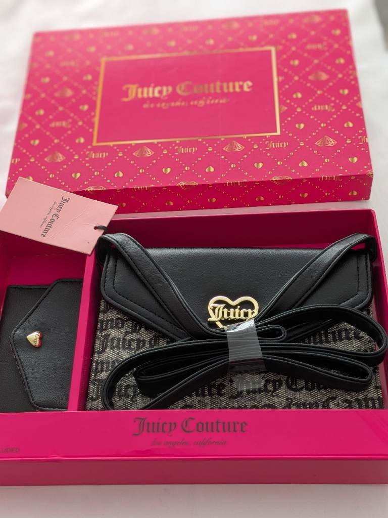 Juicy Couture Black Handbag & Matching Wallet Set – Brand New