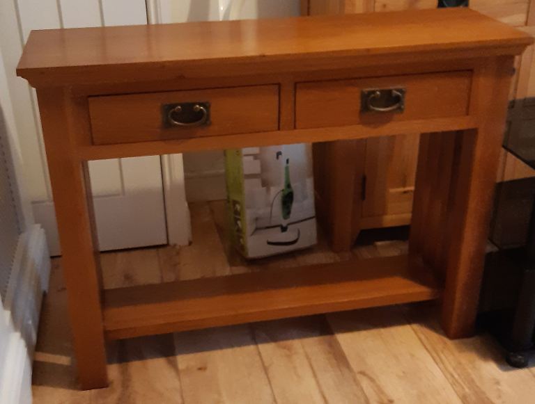 Oak console table