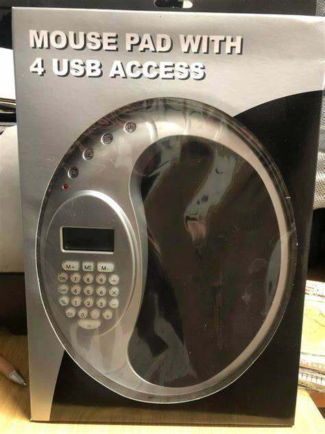 Mouse pad with 4 usb access and Calculator, Auto power off & usb cable