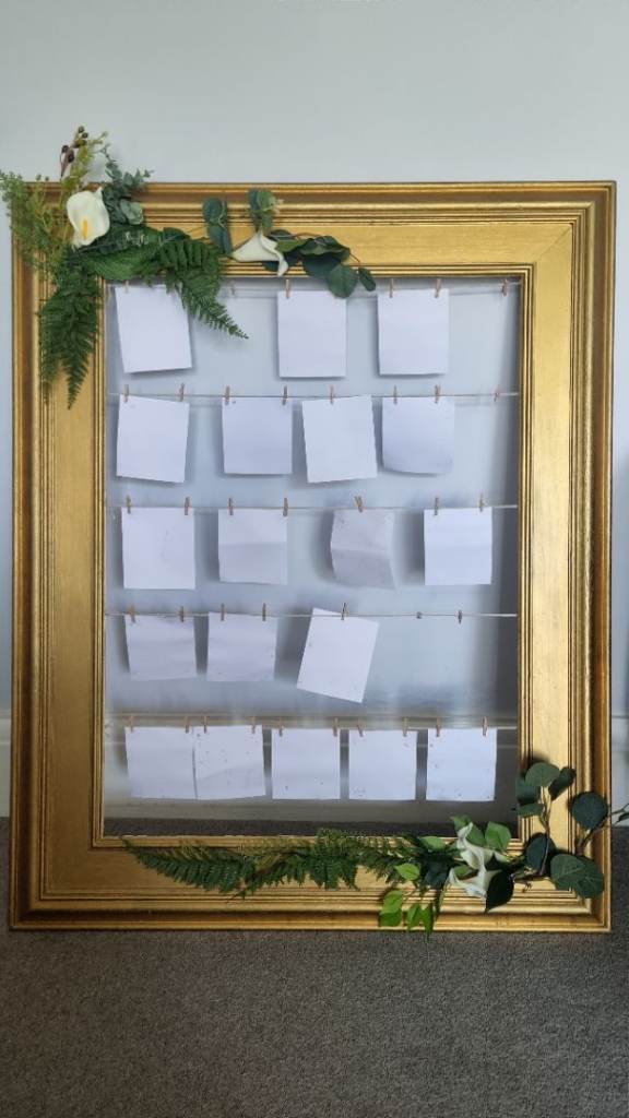 Large frame for wedding or party seating plan or sign