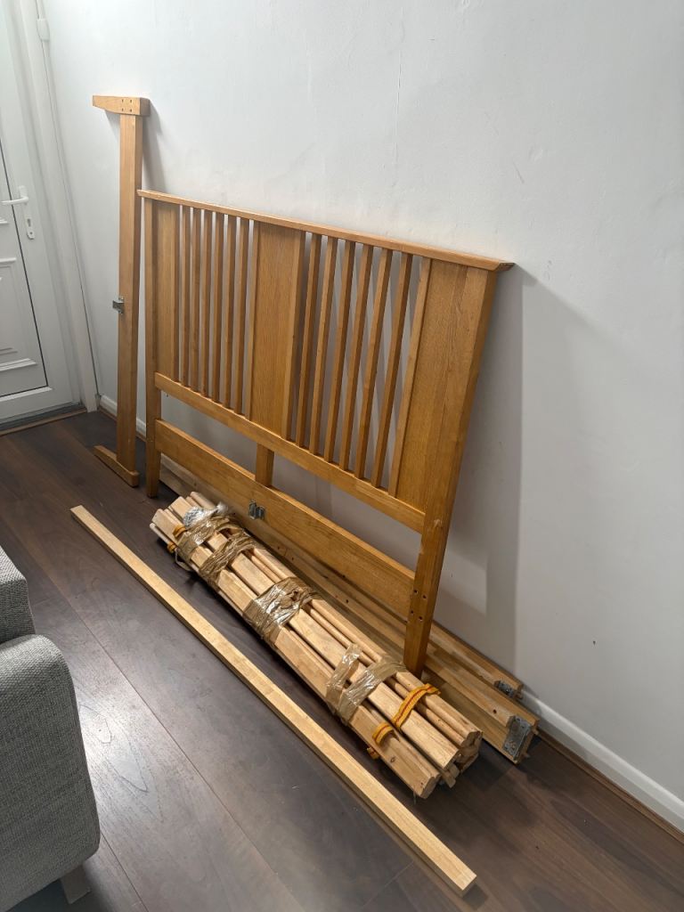 Solid wooden bed frame