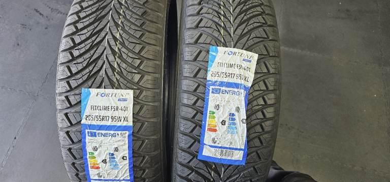 205 55 17   2 x NEW!! tyres Fortune FitClime All Season