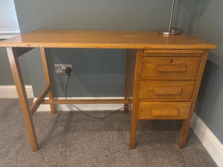 A sturdy wooden retro style desk