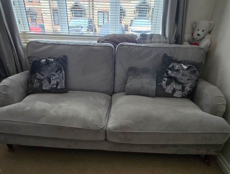 Rupert grey three seater sofa 
