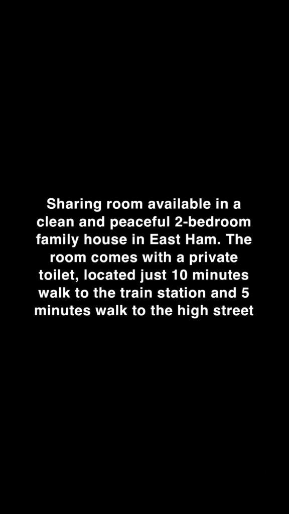 Sharing Room to Rent in East Ham