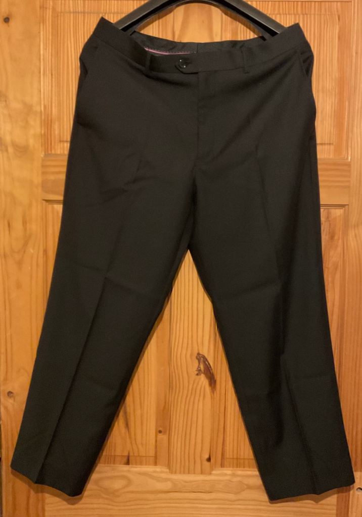 Men Black Formal Smart Work Suit Dress Pants Trousers Size: 36in/96cm
