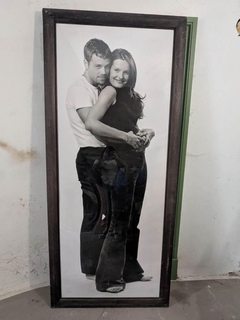 Large Black and White Framed Picture – Good Condition
