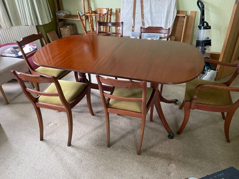 Vintage Greaves & Thomas Extending Dining Table & 6 Chairs – Mid Century Teak