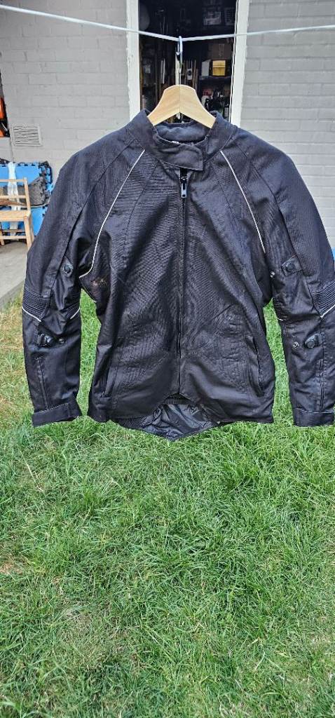 Black textile motorcycle jacket