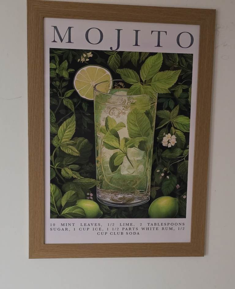 Mojito Cocktail Recipe Framed Print