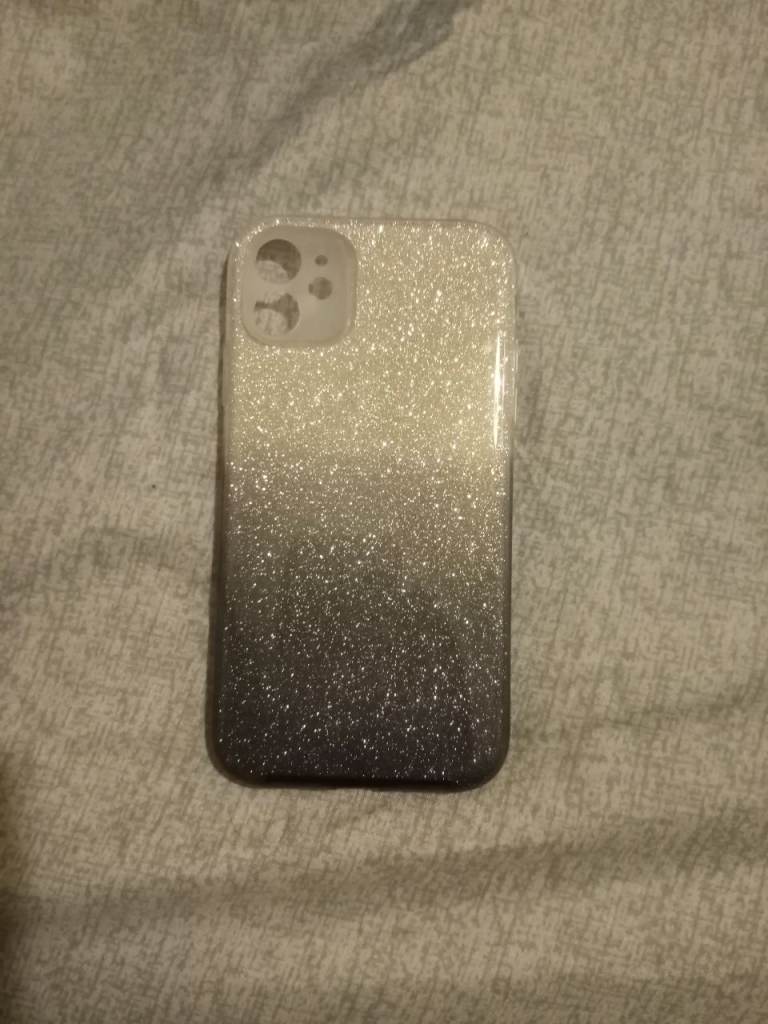Glittery Grey and silver Iphone 11 phone case 