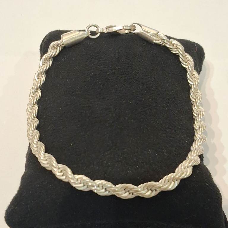 Sterling Silver Bracelet Stamped 925,Weight-11,7 Grams, Length-21 Centimeters