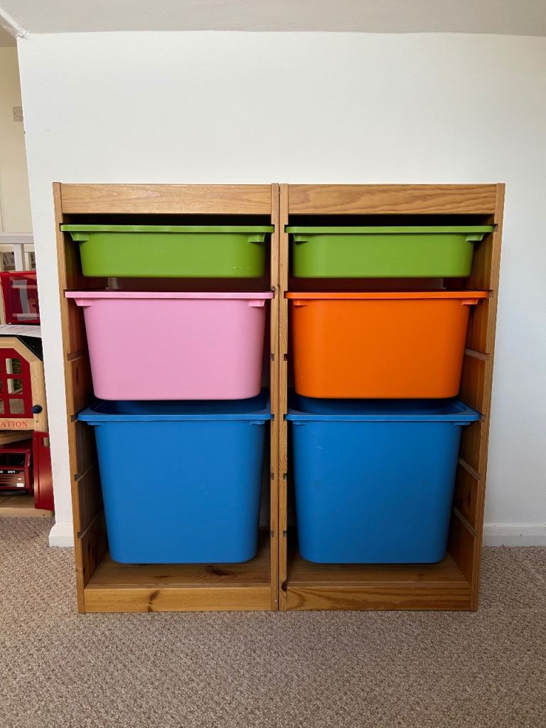 IKEA Trofast storage units with plastic bins included