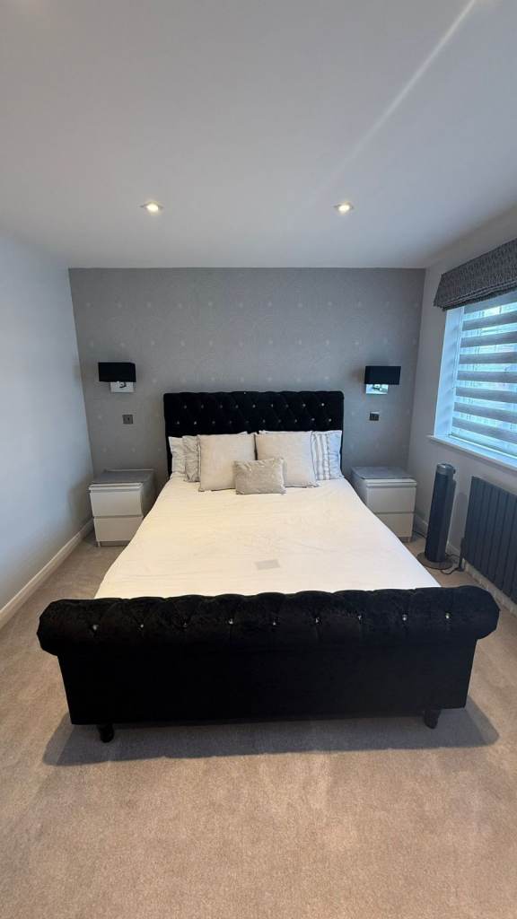 King Size Upholstered Bed Frame + Mattress – £150 (Collection Only)